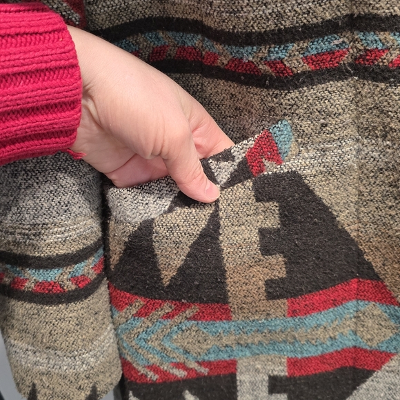 Ellabee Southwestern Aztec Pattern Hooded Coat Size XS - Picture 9 of 15